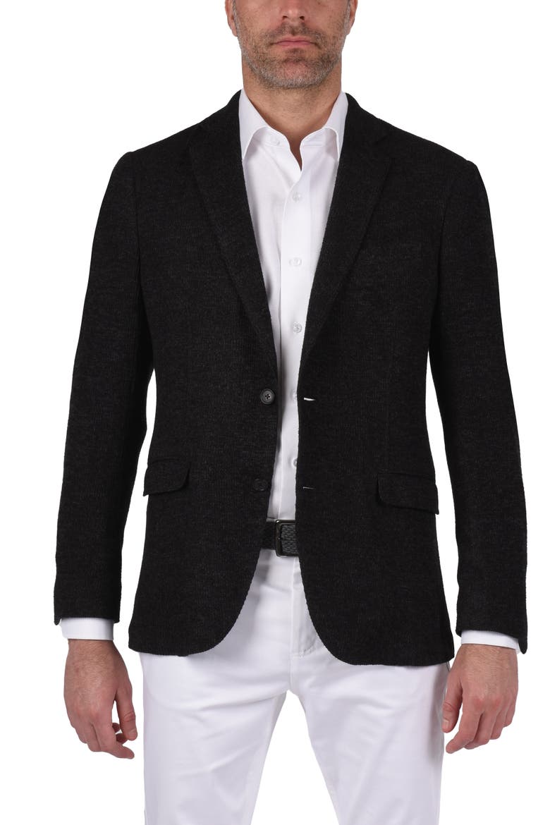 Textured Knit Sport Coat, Main, color, CHARCOAL