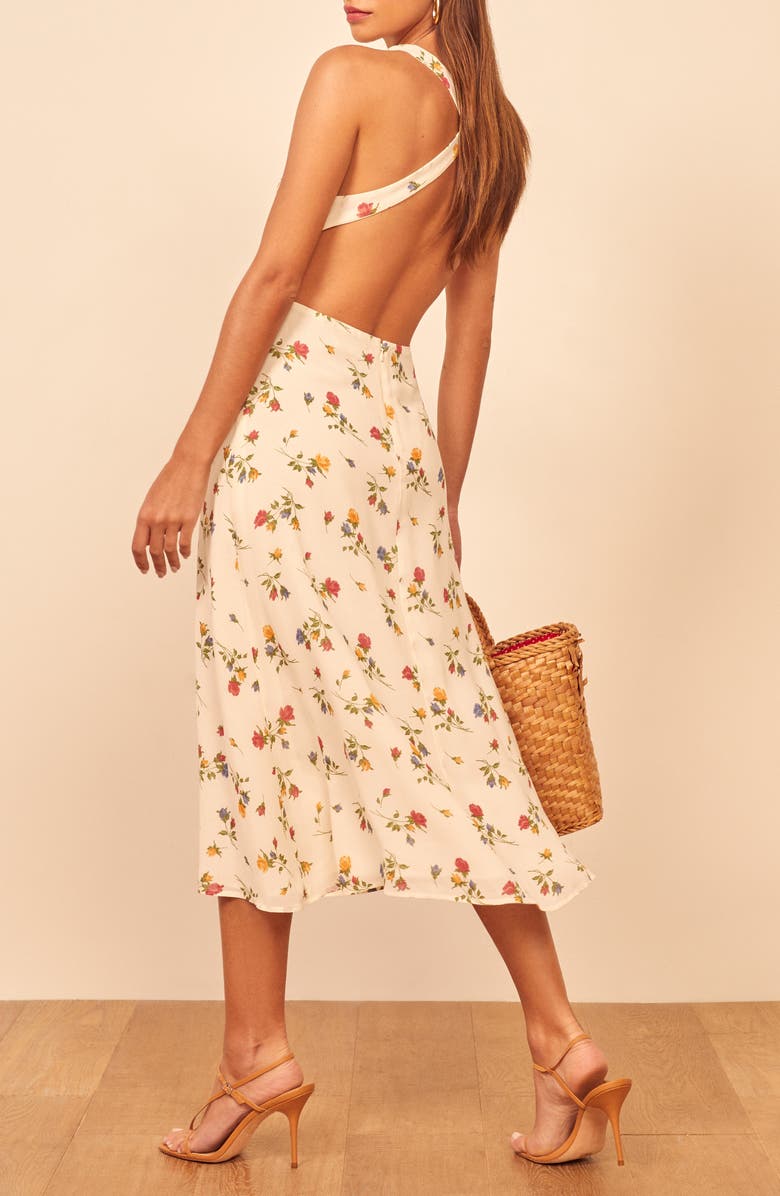 Reformation Harleen Floral Print Midi Dress, Alternate, color, 