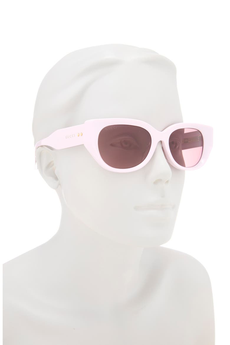 54mm Cat Eye Sunglasses, Alternate, color, PINK PINK BROWN