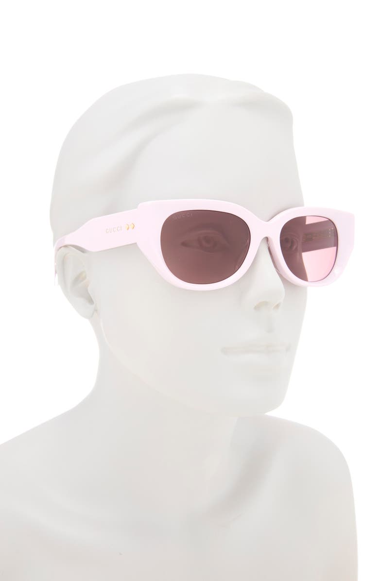 Gucci 54mm Cat Eye Sunglasses, Alternate, color, Pink Pink Brown