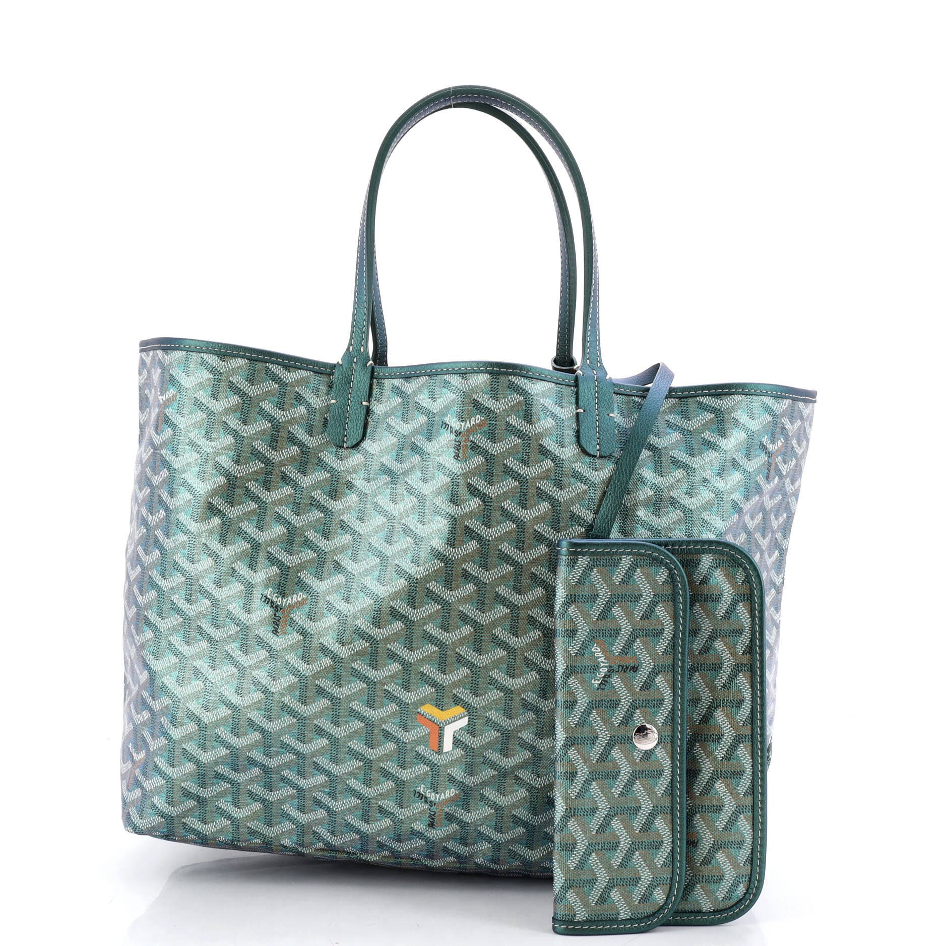 Saint Louis Tote Iridescent Coated Canvas PM, Alternate, color, Green