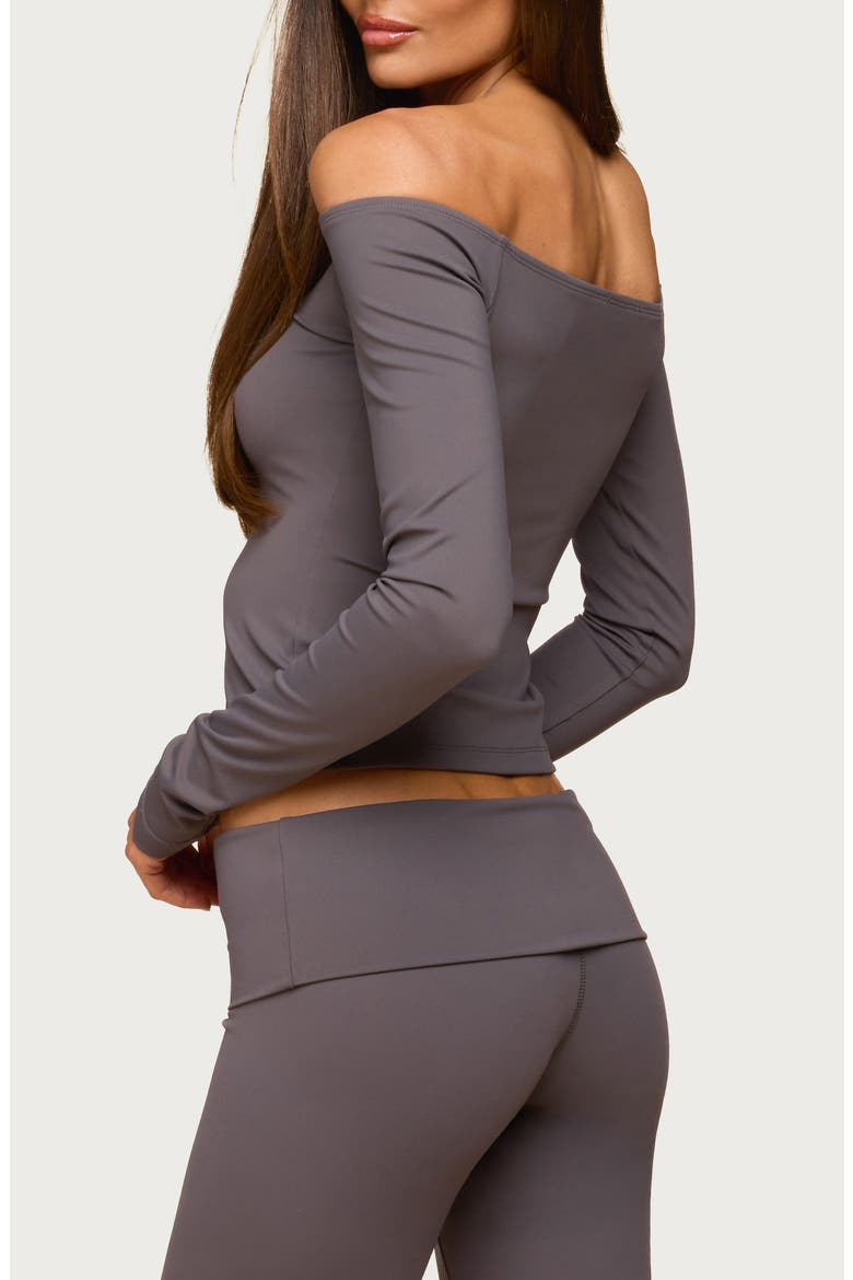 Tezia Off the Shoulder Long Sleeve Top, Alternate, color, GRAY
