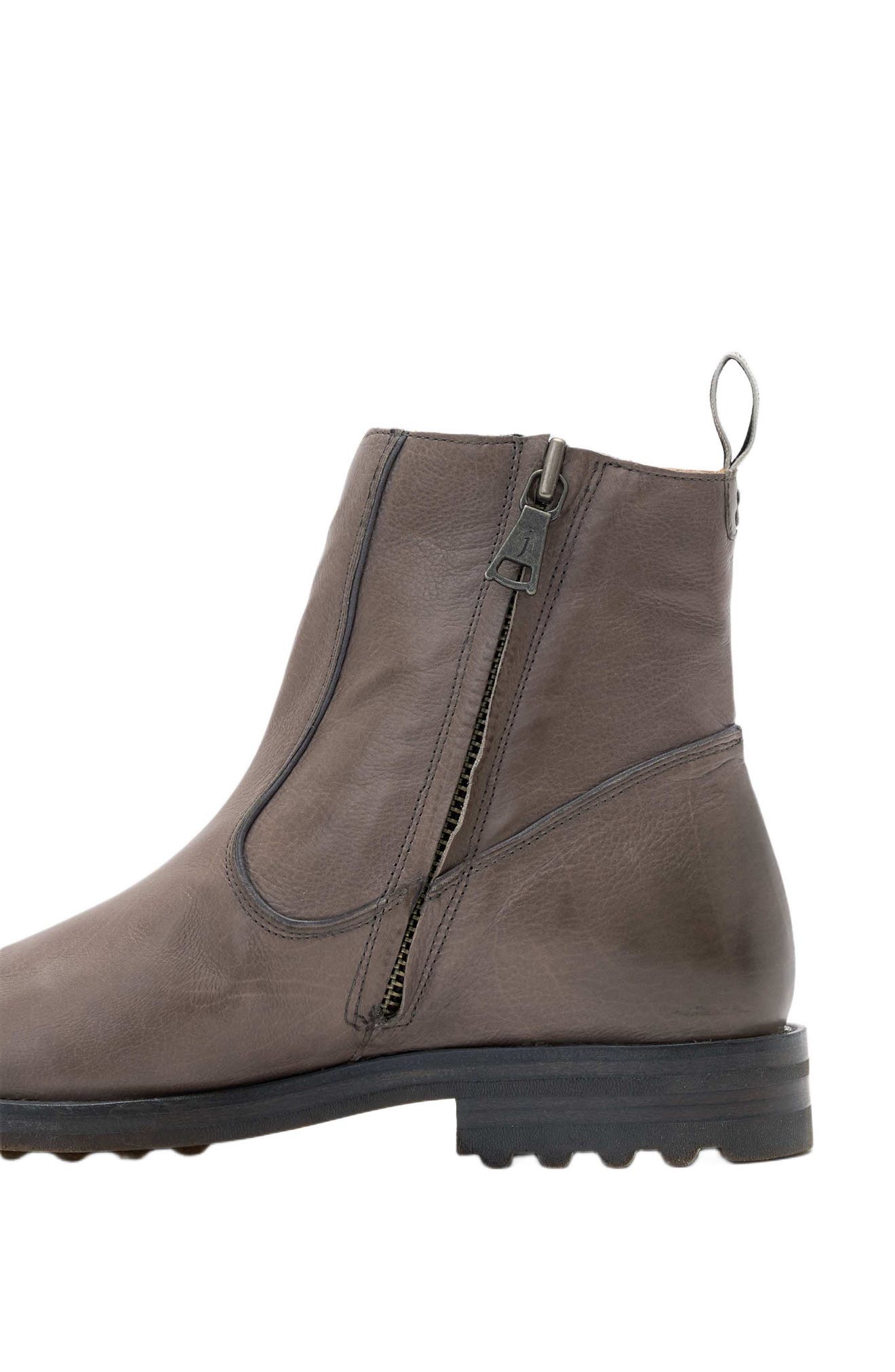 Freeman Zip Leather Boot, Alternate, color, CHARCOAL