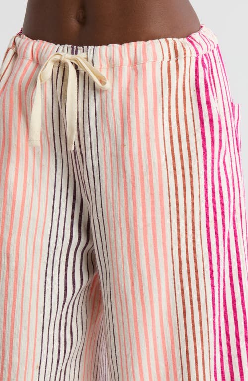 Lemlem Desta Stripe Wide Leg Cover-up Pants In Enjori Plum