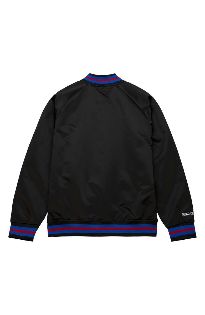 Mitchell & Ness Men's Mitchell & Ness Black Philadelphia 76ers Hardwood Classics Throwback Wordmark Raglan Full-Snap Jacket, Alternate, color, Black