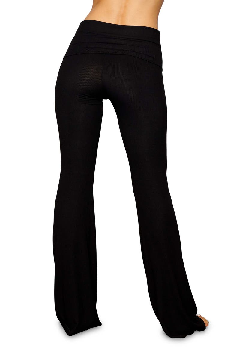 Soft Lounge Foldover Pants, Alternate, color, ONYX