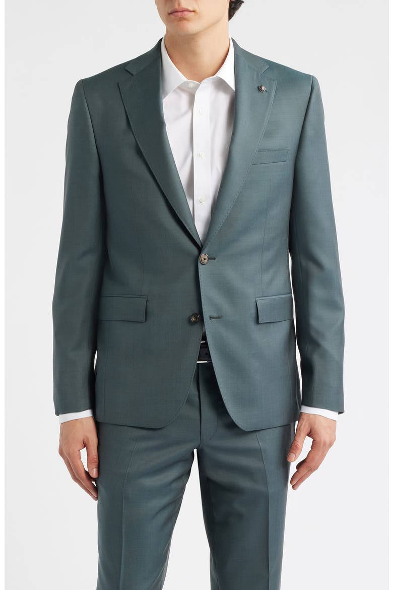 Esprit Solid Wool Suit, Alternate, color, DARK TEAL