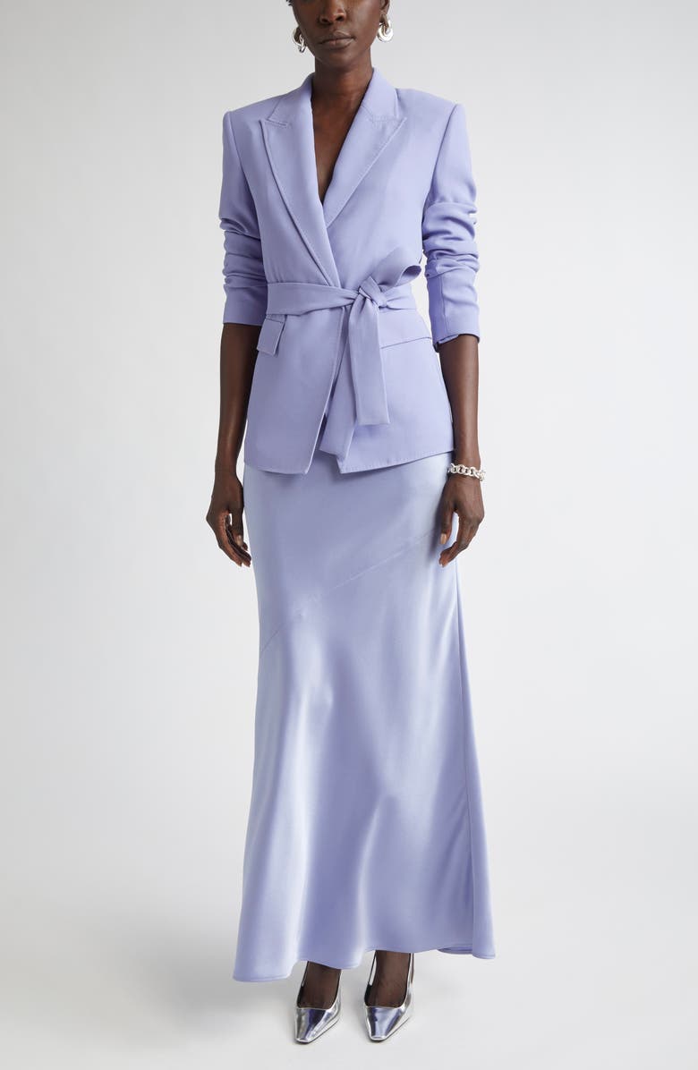 ST. JOHN Kate Liquid Satin Pants, Alternate, color, Iris