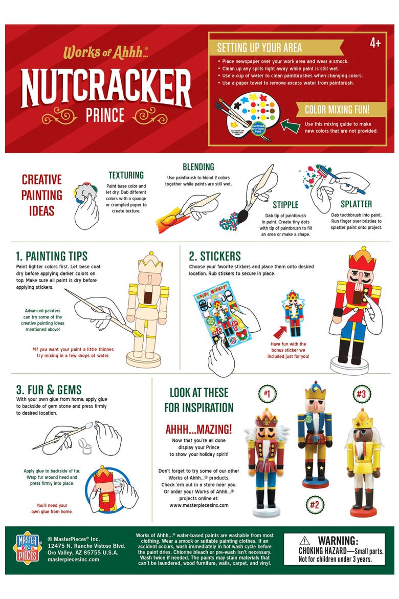 Nutcracker Prince Wood Craft Kit, Alternate, color, Multicolor