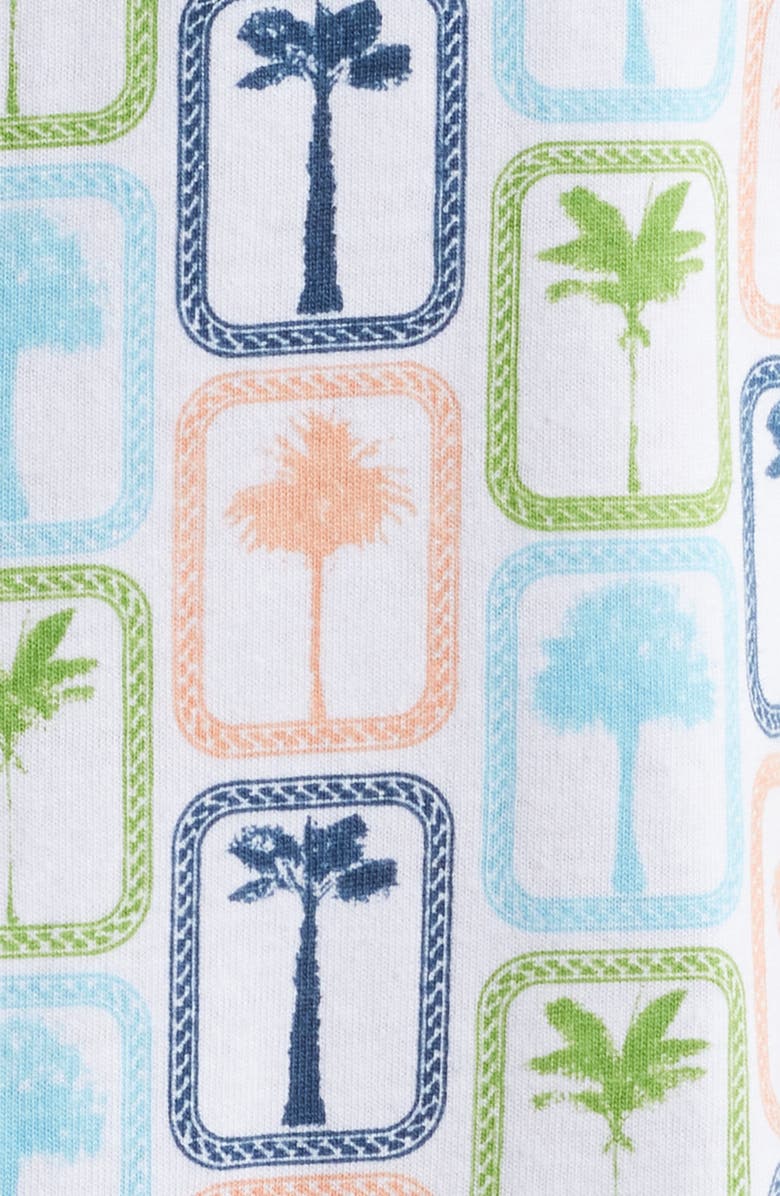 Stone Rose Boardwalk Palm Performance Short Sleeve Button-Up Shirt, Alternate, color, 