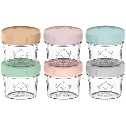 6-Pack Prep Jars Food Glass Containers