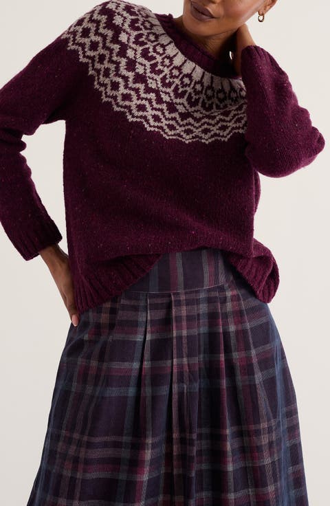 Port Kinnis Fair Isle Merino Wool Blend Sweater