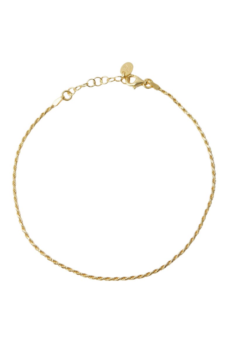 Rope Chain Anklet, Main, color, GOLD
