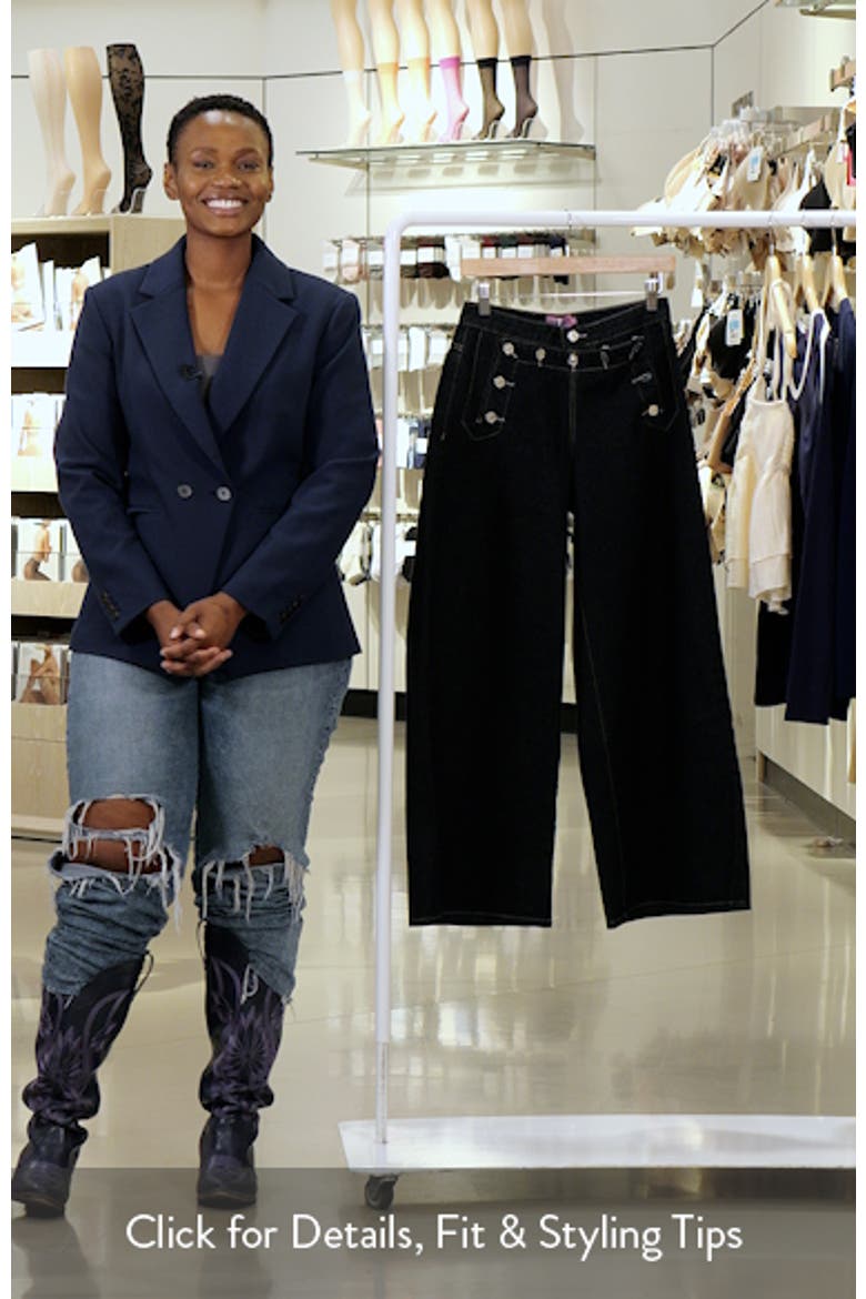 Frida Button Yoke Low Rise Wide Leg Jeans video