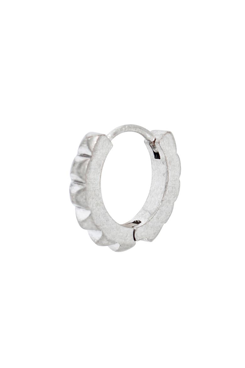 Men's Stud Huggie Hoop Earrings, Main, color, WARM SILVER