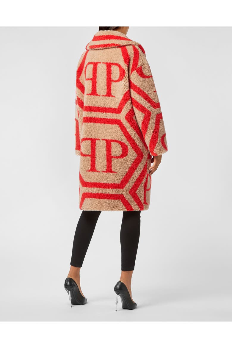 Coat Long Monogram Women, Alternate, color, beige