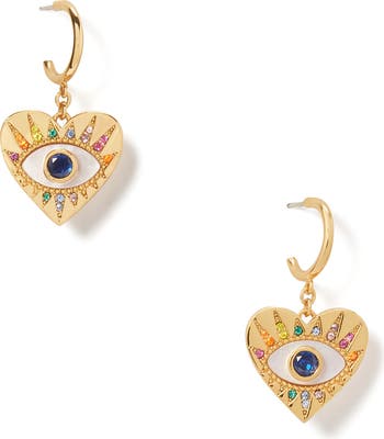 【特価セール】Kate Spade drop huggie hoop イヤリング Kate Spade New York all seeing drop huggie hoop earrings