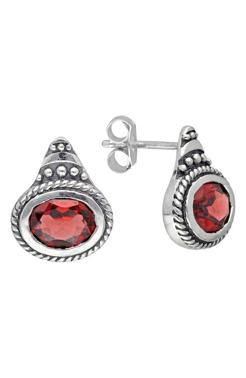 Garnet Drop Earrings