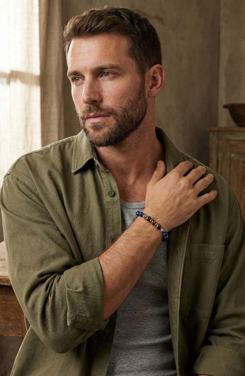 EYE CANDY LOS ANGELES Julian Semiprecious Stone Beaded Slider Bracelet, Alternate, color, 