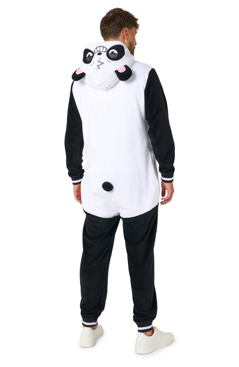 OppoSuits Panda Hooded Fleece Costume Jumpsuit, Alternate, color, Black