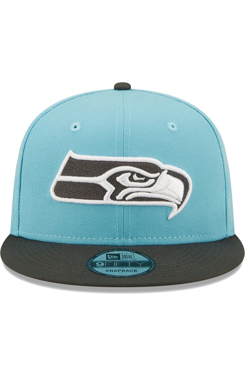 New Era Men's New Era Blue/Graphite Seattle Seahawks Two-Tone Color Pack 9FIFTY Snapback Hat, Alternate, color,