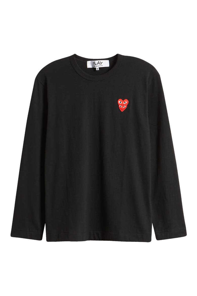 Overlapping Heart Long Sleeve T-Shirt, Alternate, color, BLACK