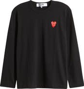 ☆COMME des GARCONS☆ Women's Texture Gather Baby Long Sleev Comme des Garçons PLAY Long-Sleeve Striped T-Shirt | Saks