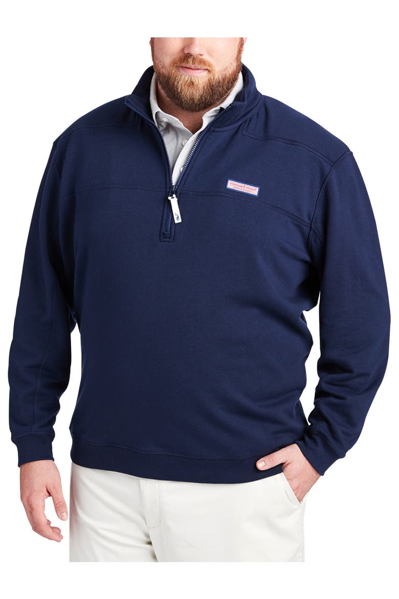 Big & Tall 1/4-Zip Collegiate Shep Shirt, Main, color, VINEYARD NVY
