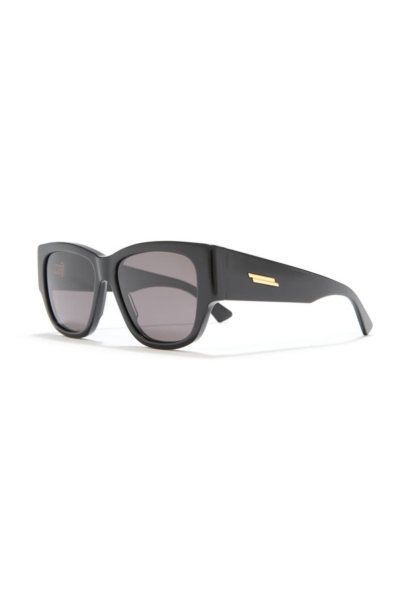 Bottega Veneta 55mm Square Sunglasses, Alternate, color, Black Grey