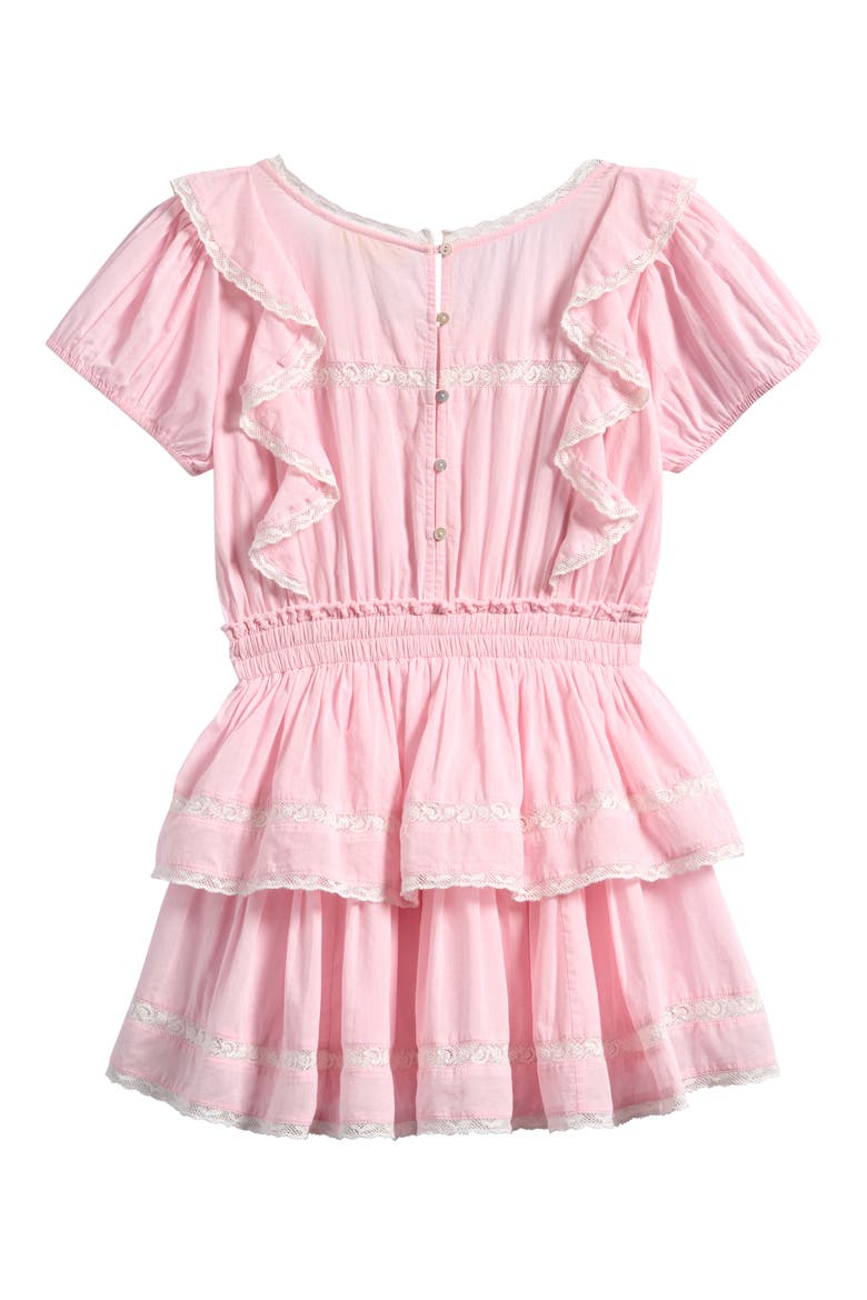 Kids' Jaime Lace Inset Tiered Dress, Alternate, color, PINK