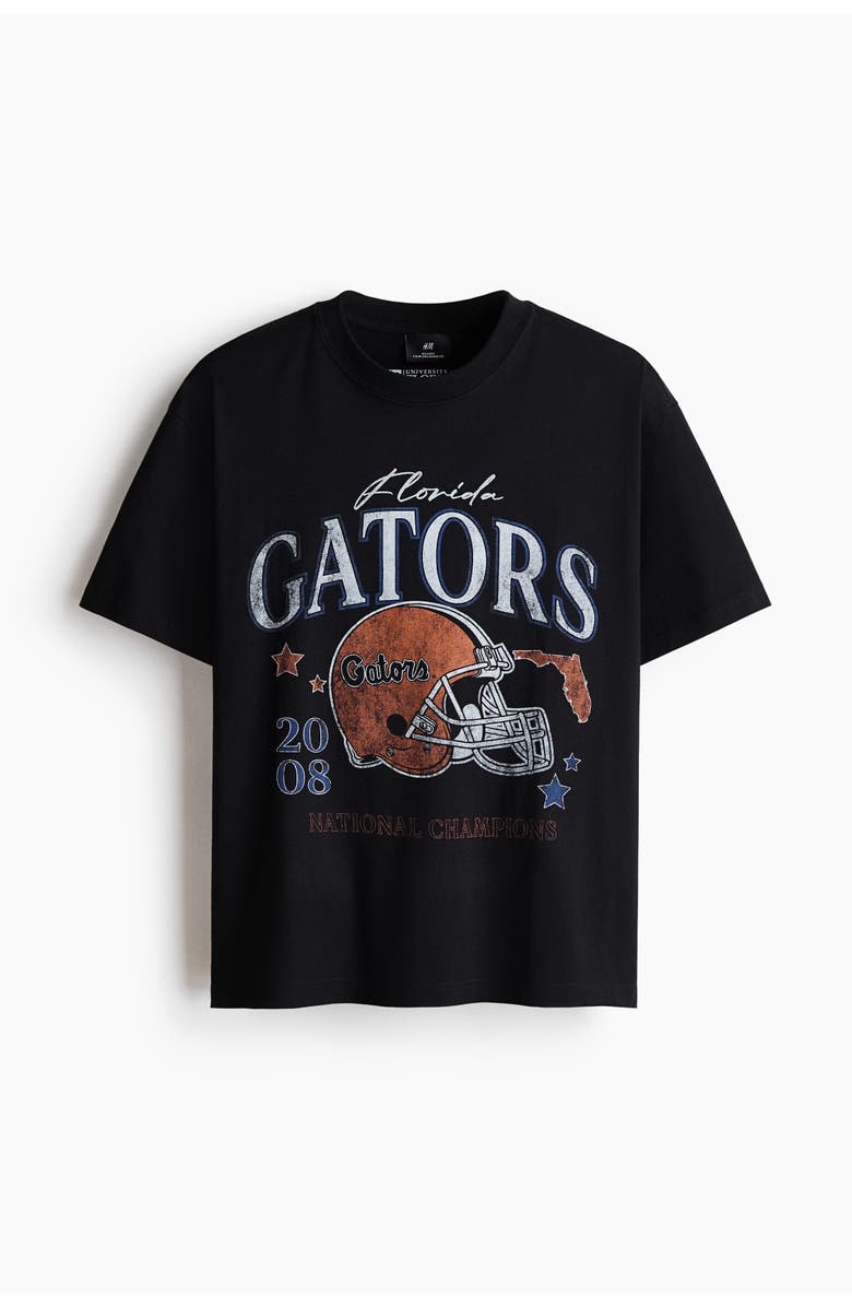 H&M Loose Fit T-shirt, Main, color, Black/Florida Gators