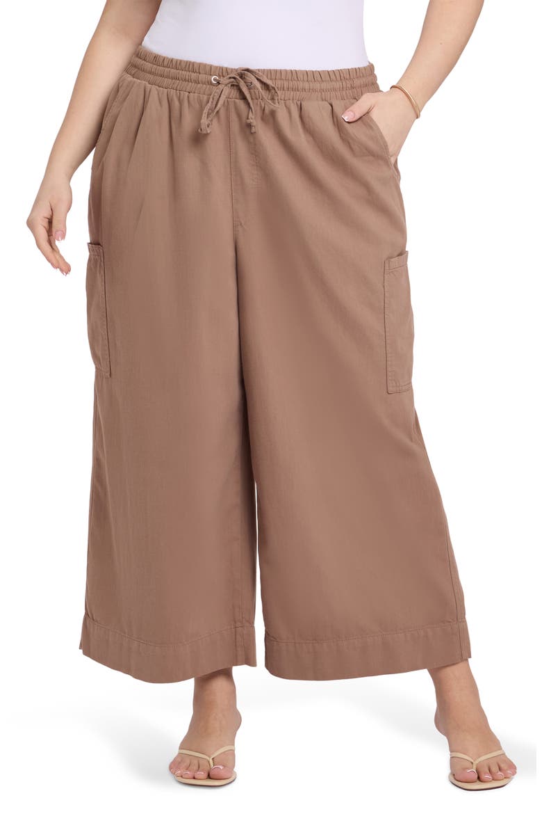Whitney Pull-On Crop Wide Leg Cargo Pants, Main, color, TOASTED COCONUT