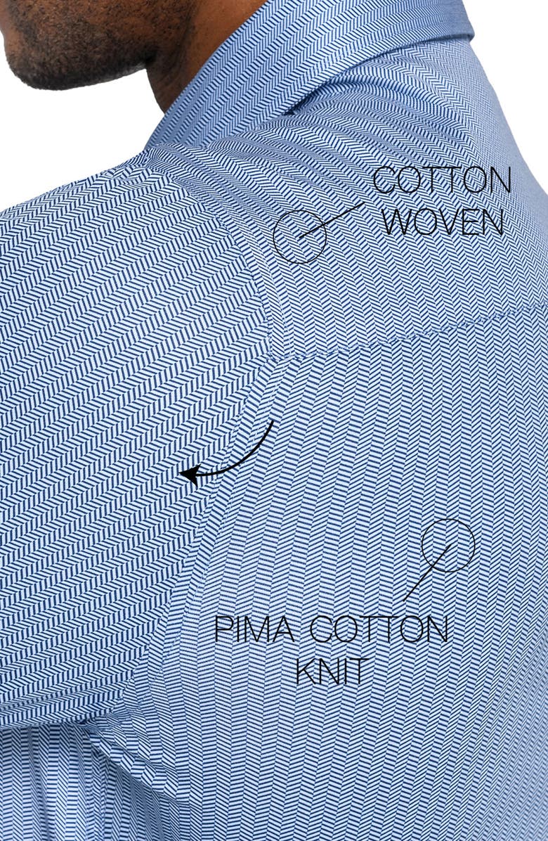 W.R.K Slim Fit Stripe Duo Reworked Cotton Dress Shirt, Alternate, color, Navy/ Blue