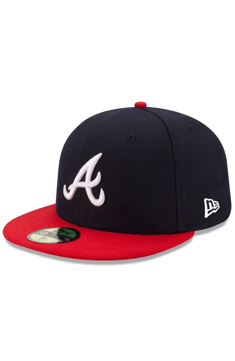 New Era Men's New Era Navy/Red Atlanta Braves Home Authentic Collection On-Field 59FIFTY Fitted Hat, Main, color,