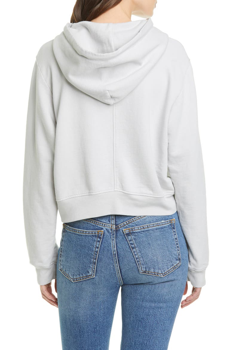Milan Crop Distressed Hoodie, Alternate, color, WHITE STONE