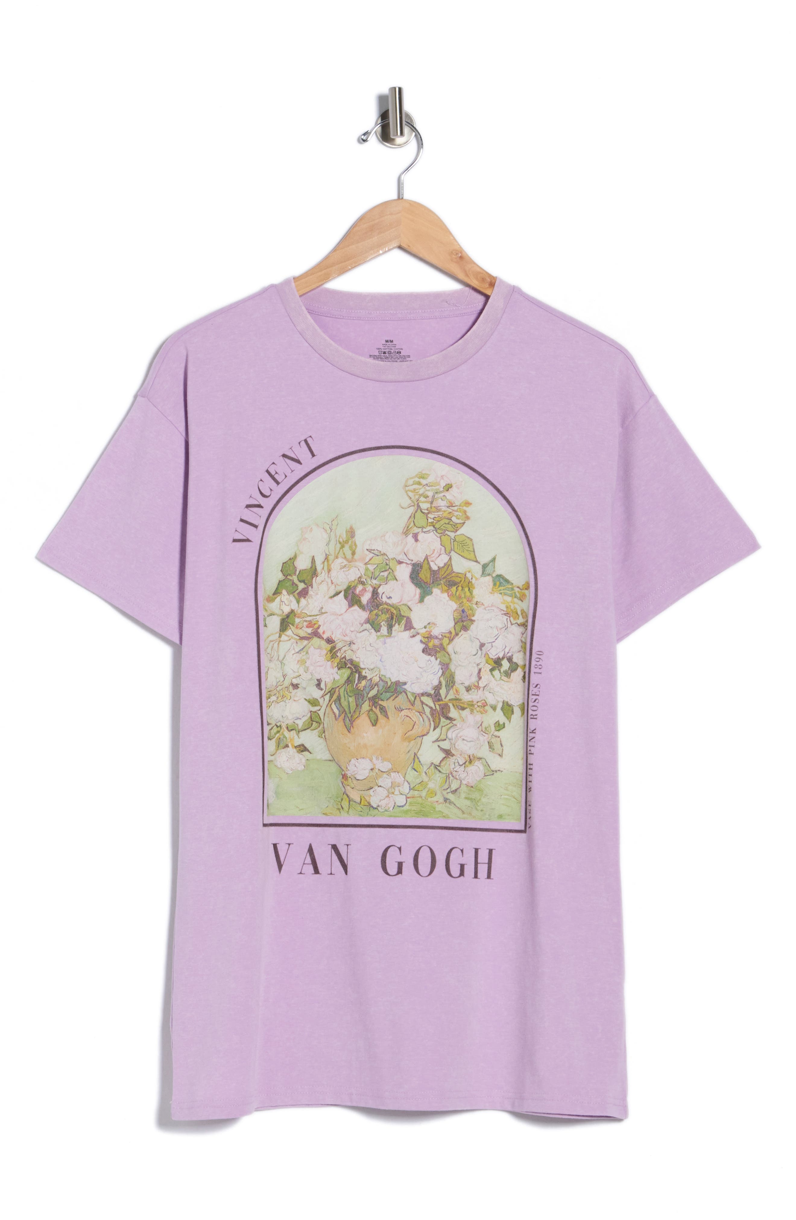 Philcos Vase with Pink Roses Cotton Graphic T-Shirt