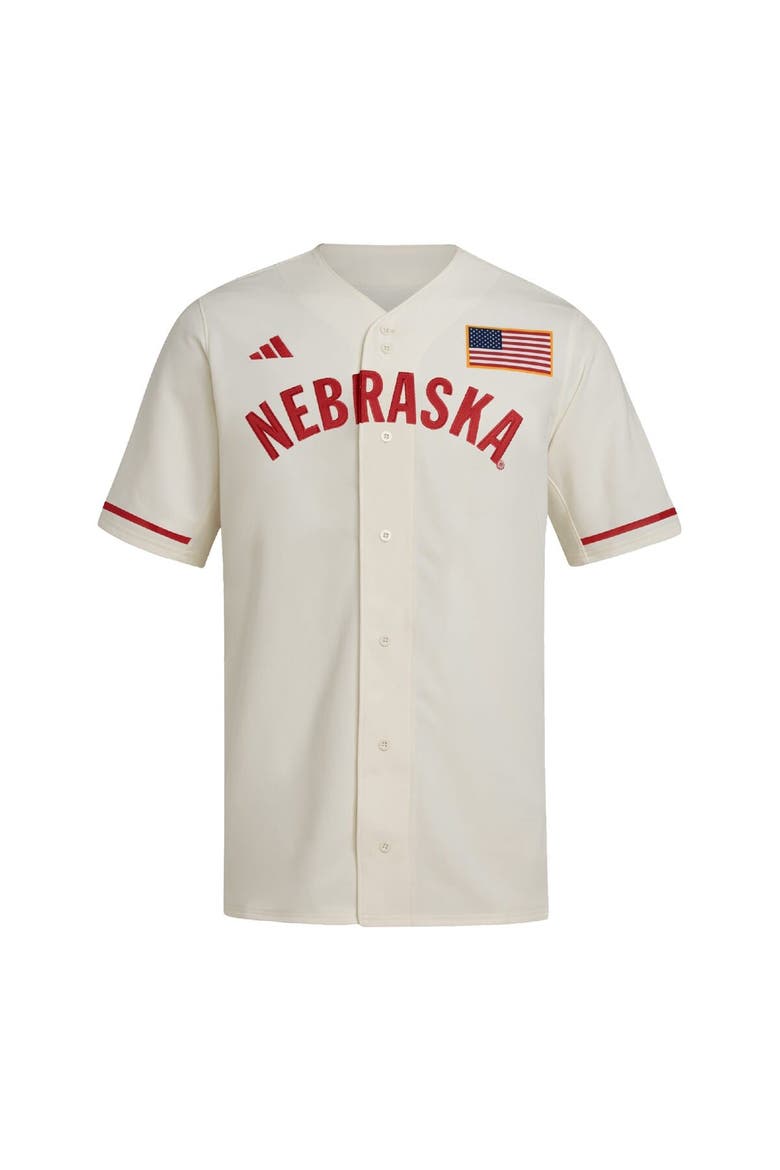 Men's adidas  Cream Nebraska Huskers Replica Baseball Jersey, Alternate, color, Cream