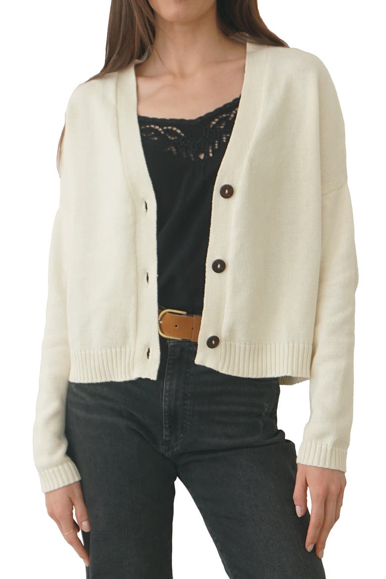 Diana Cropped Cardigan, Alternate, color, Oat Milk