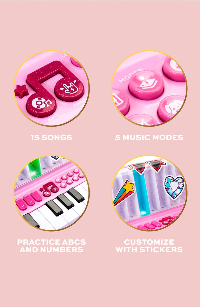 FAO Schwarz Preschool Toy Light Up Piano, Alternate, color, Light/ Pastel Pink