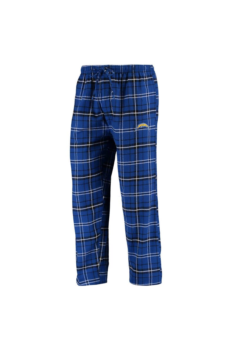CONCEPTS SPORT Men's Concepts Sport Royal Los Angeles Chargers Ultimate Plaid Flannel Pajama Pants, Alternate, color, 