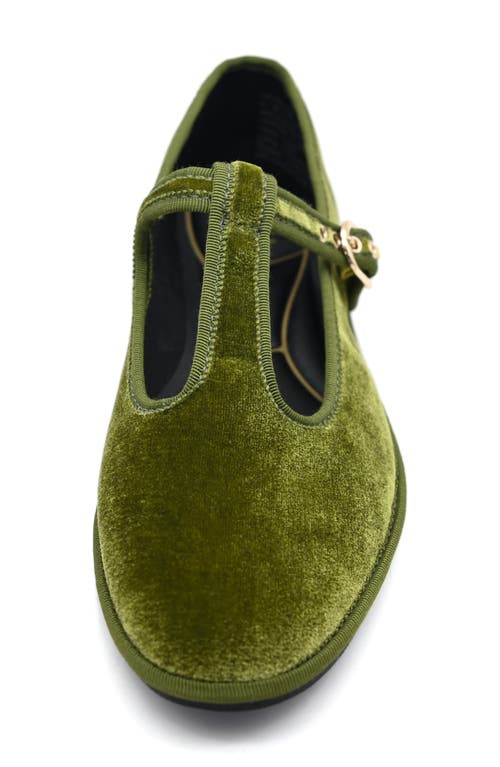 Kenneth Cole Verona Velvet T-strap Mary Jane Flat