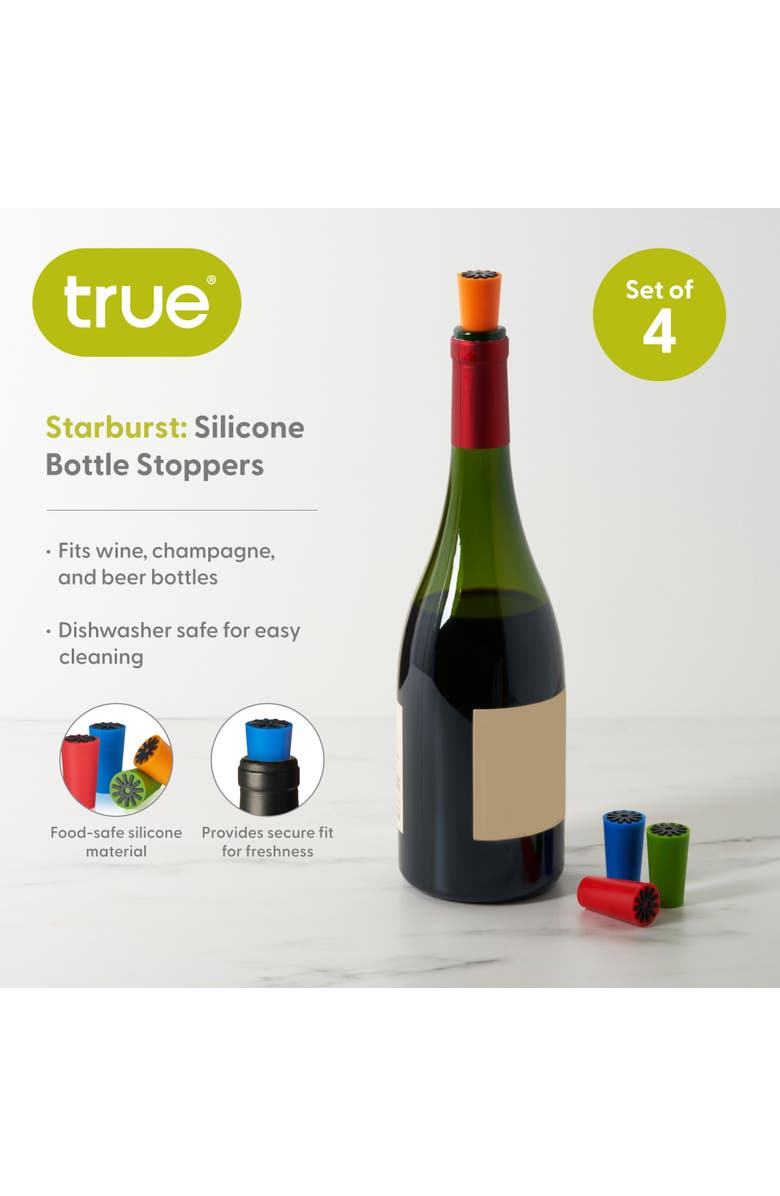 true Starburst Silicone Bottle Stoppers, Alternate, color, Multicolor