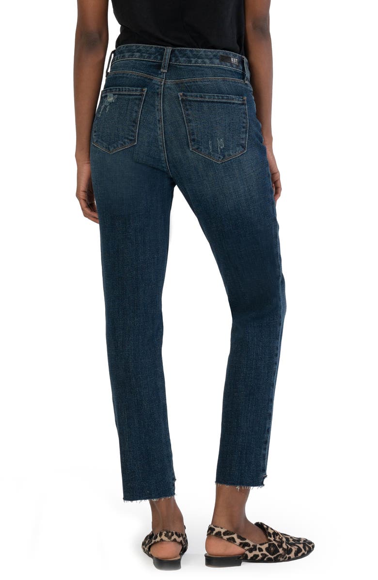 KUT from the Kloth Reese Fab Ab High Waist Raw Step Hem Straight Leg Jeans, Alternate, color, 