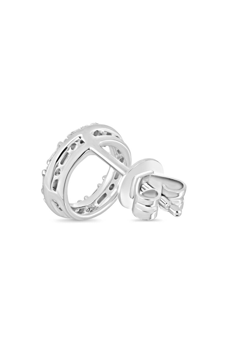 Gatsby 18k Gold Diamond Circle Stud Earrings, Alternate, color, 18KW