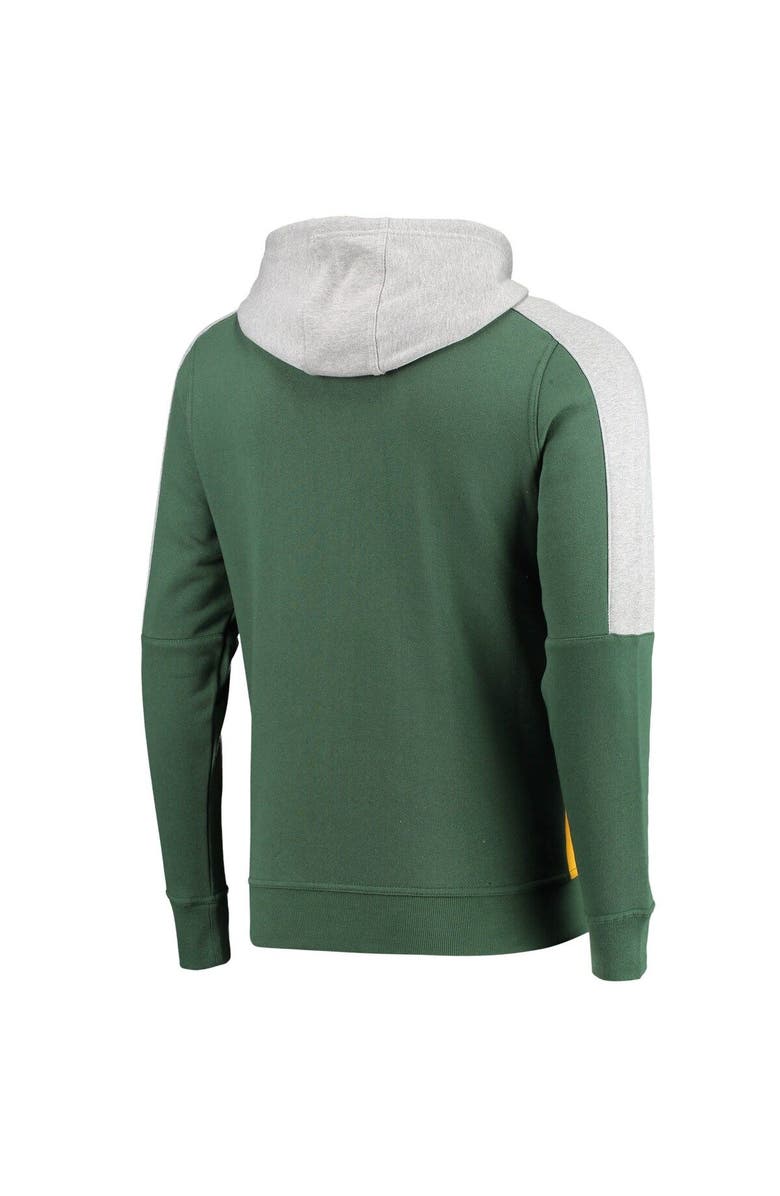 STARTER Men's Starter Green/Gold Green Bay Packers Playoffs Color Block Full-Zip Hoodie, Alternate, color, Green