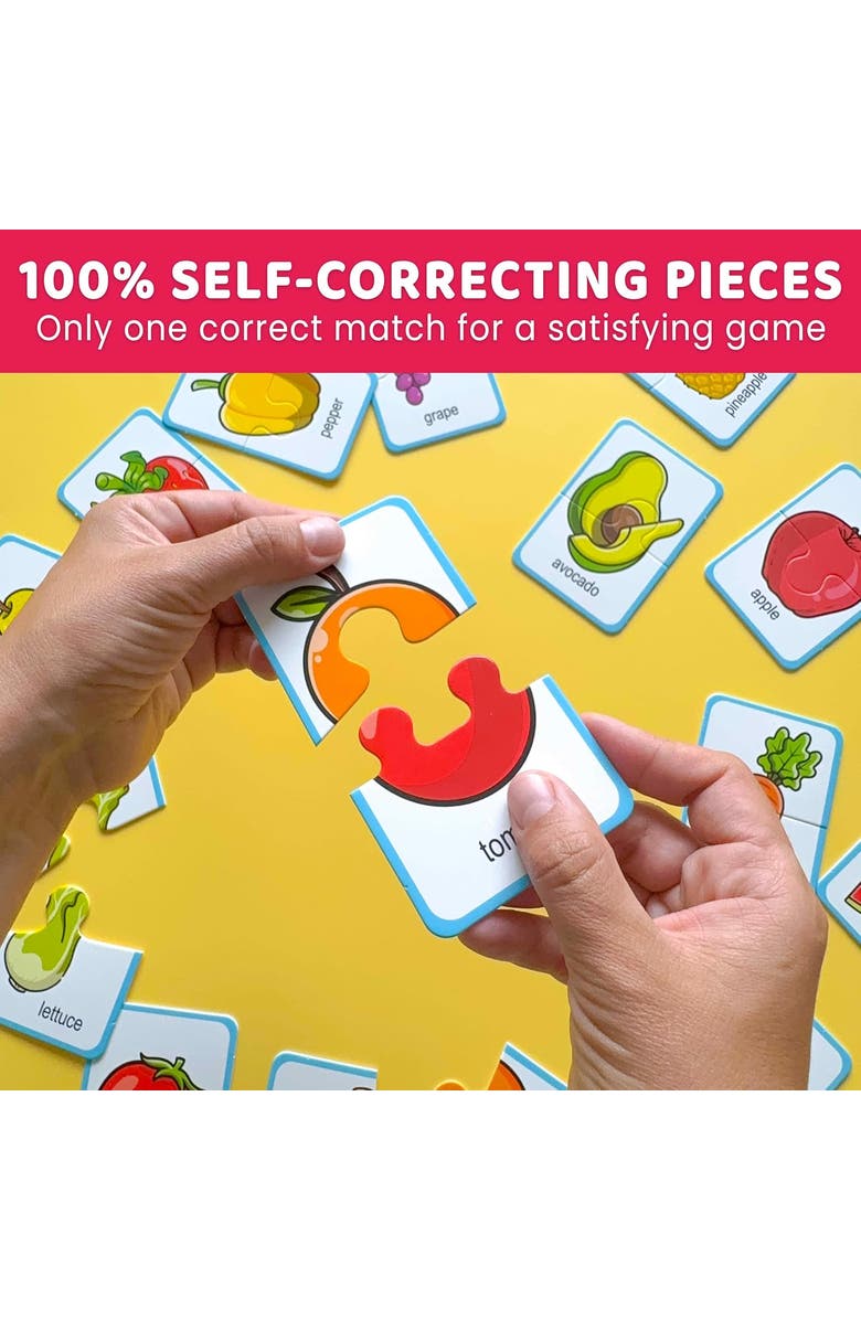 Quokka Memory Matching Puzzle Set for Toddlers, Alternate, color, Fruits & Veggies