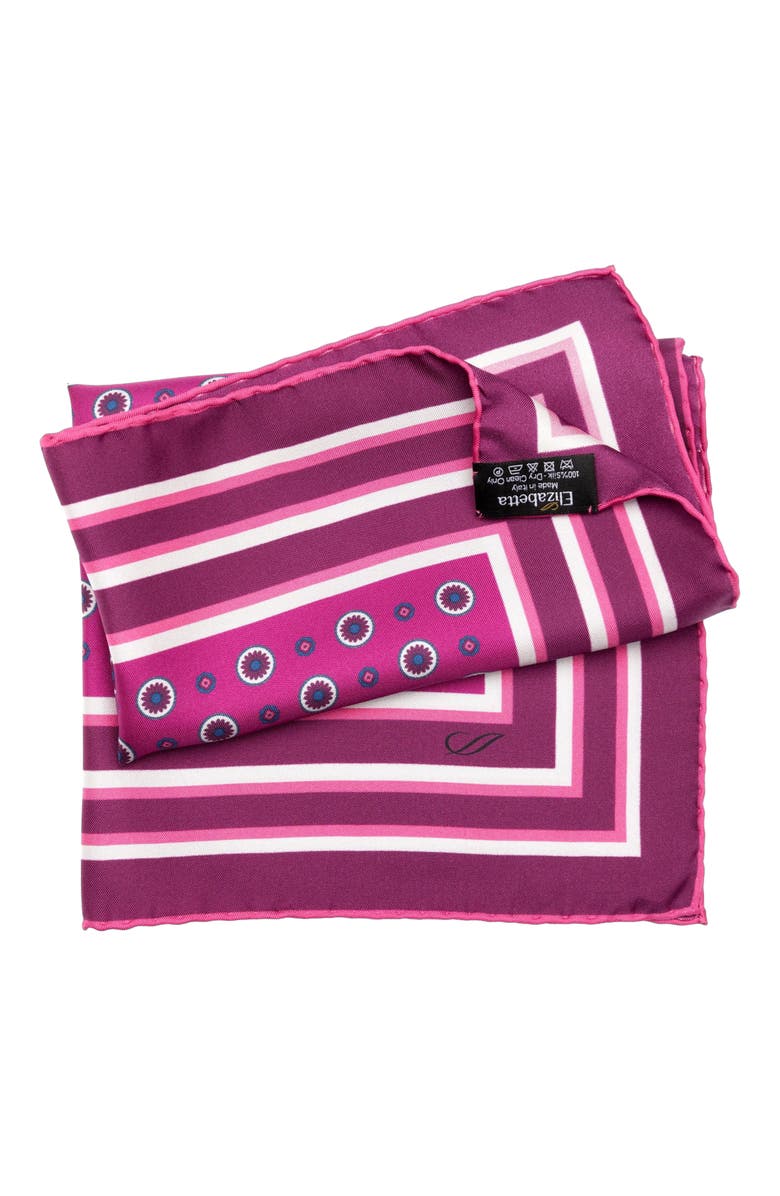 Elizabetta Pantera - Silk Pocket Square for Men, Alternate, color, Magenta