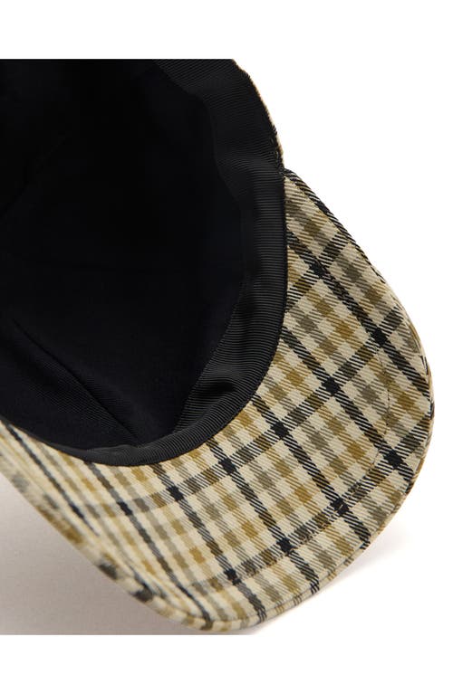 Mango Cap With Check Visor Medium Brown In Green