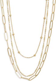 Nordstrom Set of 2 Enamel Dot Chain Layered Necklaces
