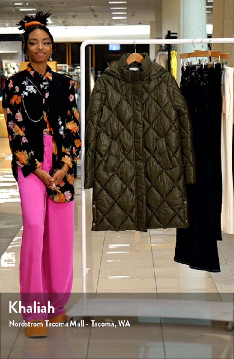 Longline Hooded Quilted Puffer Jacket, sales video thumbnail